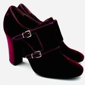Tory Burch Burgundy Velvet Heels